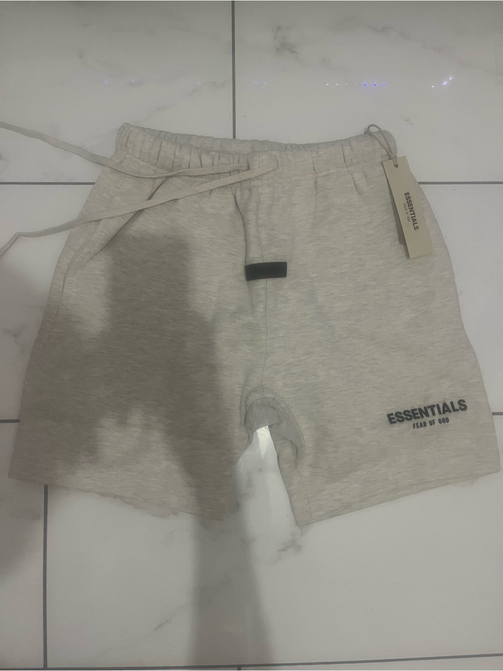 Essentials Men's Light Gray Logo Athletic Shorts